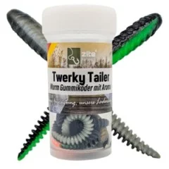 Zite Fishing Twerky Tailer Dark Mix Knoblauch 7 cm 8 STK 3in1 Gummiköder Forelle - Stark bei scheuen Fischen