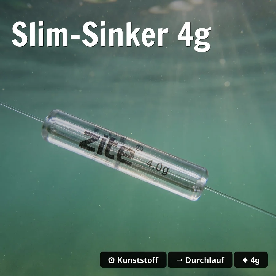 Zite Fishing Schlepp-Posen Set Slim 4g – Sbirolino Pose Forelle mit Wirbel & Sinker - Slim-Sinker 4g