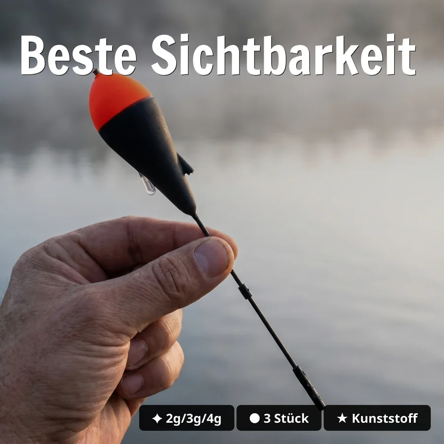Zite Fishing Schlepp-Posen Rund 2g/3g/4g – 3er Set Forellen-Posen mit interner Schnurführung - Beste Sichtbarkeit