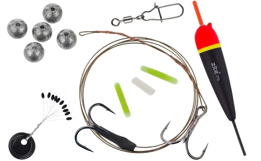 Deadbait Hechtposen Sortiment - Durchlaufposen mit Köderfisch System, Wirbel, Bleigewichte & mehr für das Hechtangeln - Detaillierte Übersicht