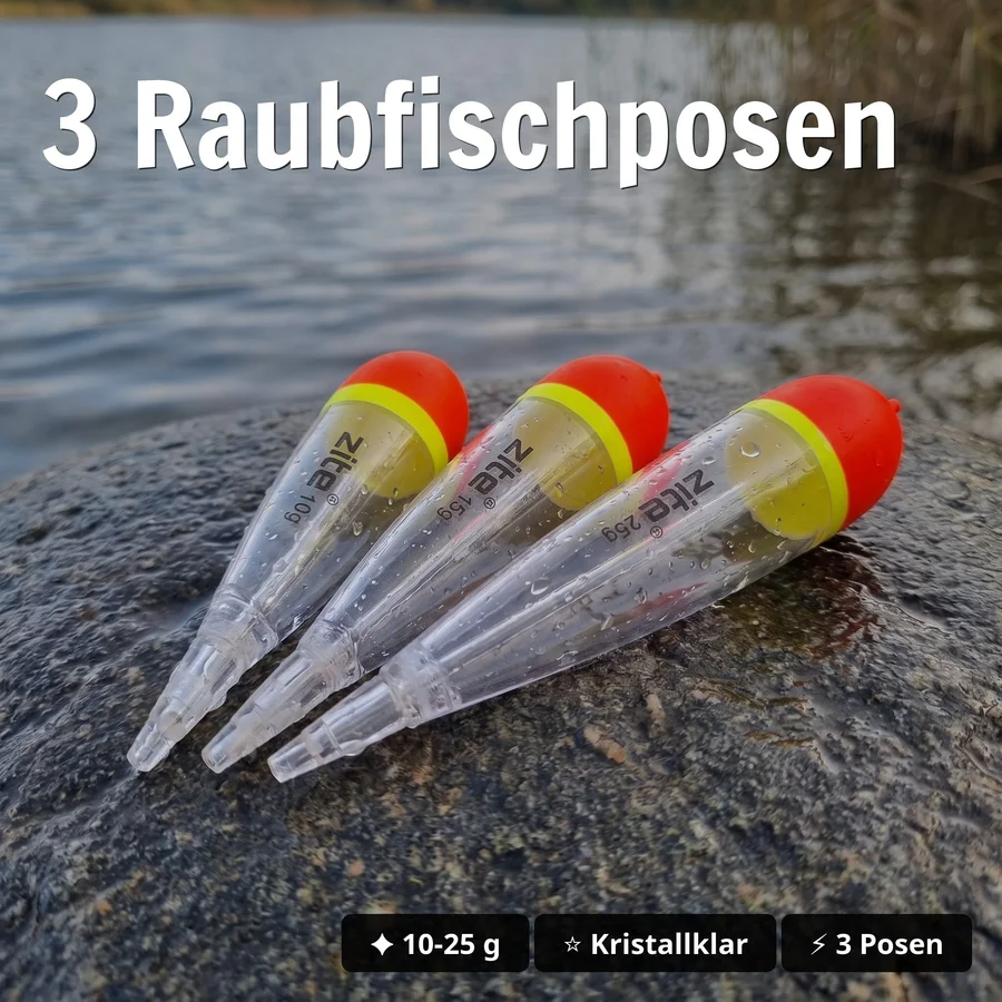 Deadbait Kristall-Hechtposen Sortiment - Raubfischposen mit Köderfisch System, Bleigewichte & mehr für das Hechtangeln - 3 Raubfischposen