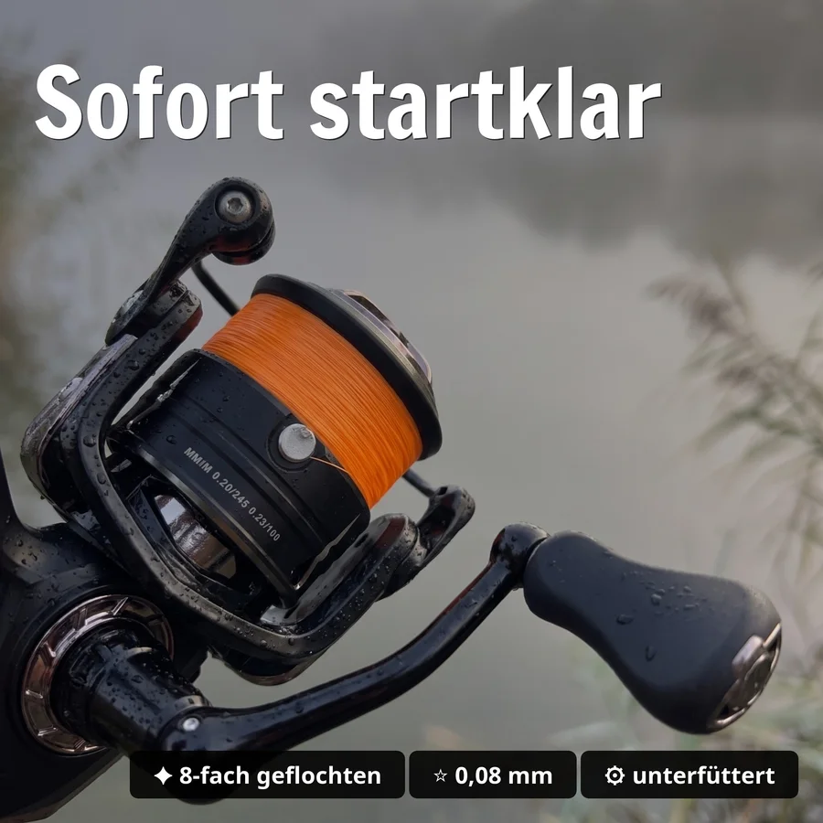 Zite Fishing Spinning Reel Pro 2000 bespult Spinnrolle mit Frontbremse 8+1 2 Aluminiumspulen für Spinnfischen - Sofort startklar