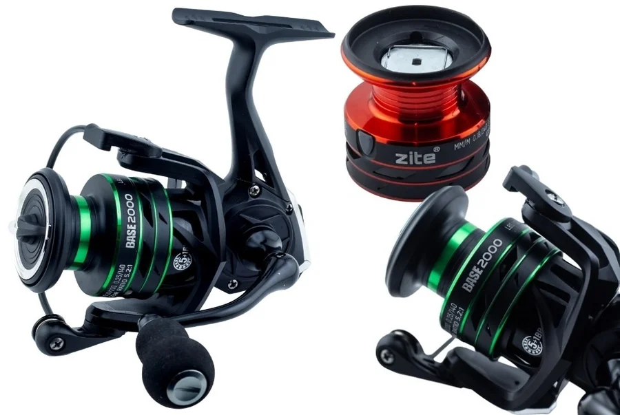 Spinning Reel Base 2000 Spinnrolle mit Frontbremse 5+1 2 Aluminiumspulen für Forelle & Barsch Spinnfischen - Detaillierte Übersicht