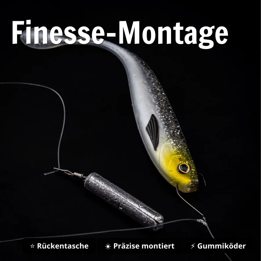 Zite Fishing Inzite Pinshad Golden Voltage 12,5 cm – 5 Stück Gummiköder für Zander & Barsch - Finesse-Montage