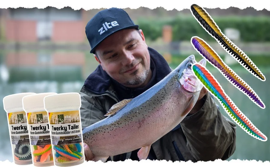 Twerky Tailer Gummiköder Forelle Starterset mit Tungsten Jighaken & Cheburashka Zite Fishing - Unser Starterset im Outdoor-Einsatz