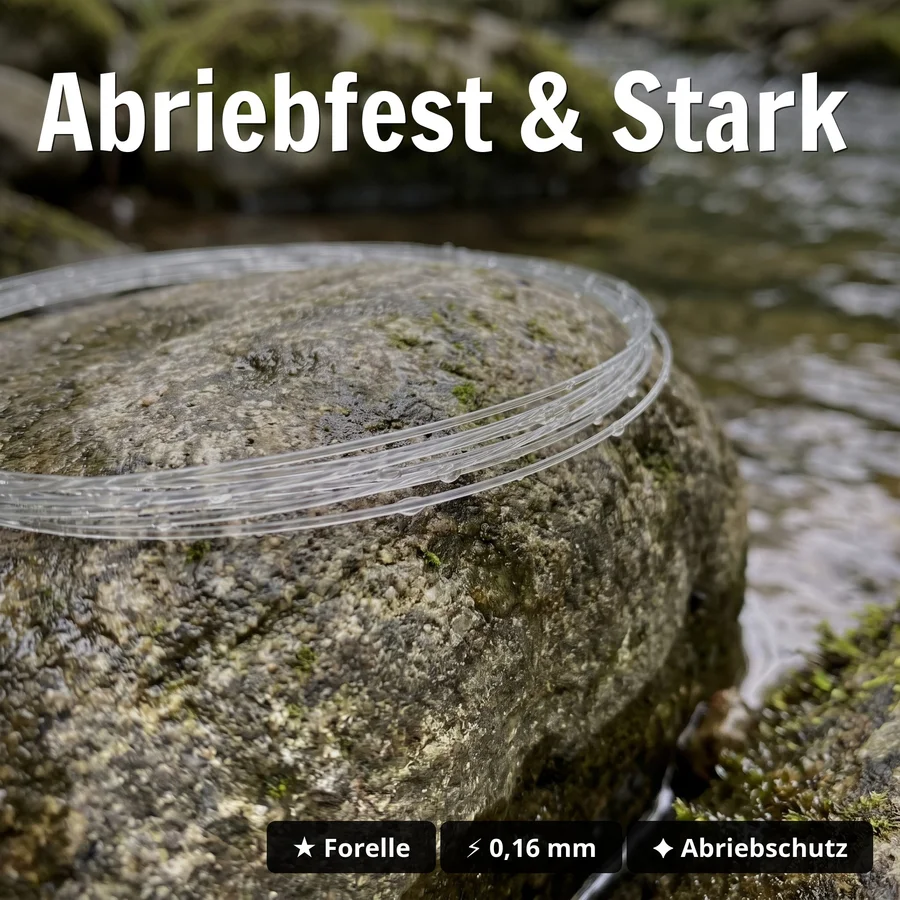 Premium Owner Vorfachhaken Forelle Größe 8# mit Fluorocarbon Schnur 10 STK Angelfertig montiert - Abriebfest & Stark