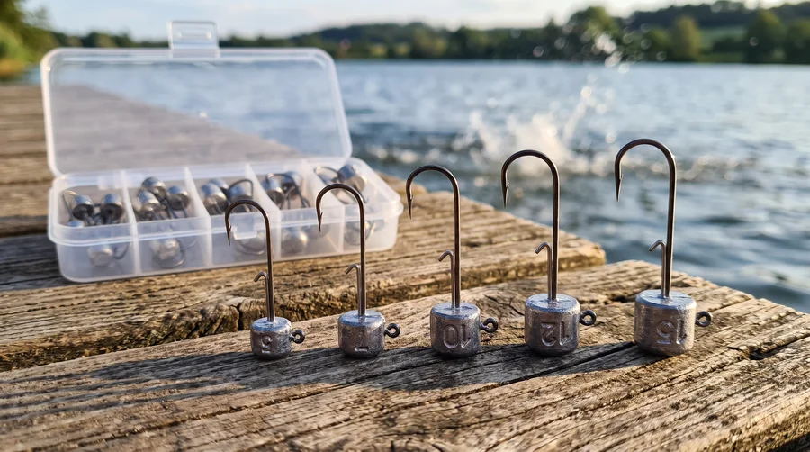 Zite Fishing Stand Up Jig Set 5-15g für Gummiköder - Jighaken Grundangeln 25 Stück in Sortierbox - Flexibel am Gewässergrund