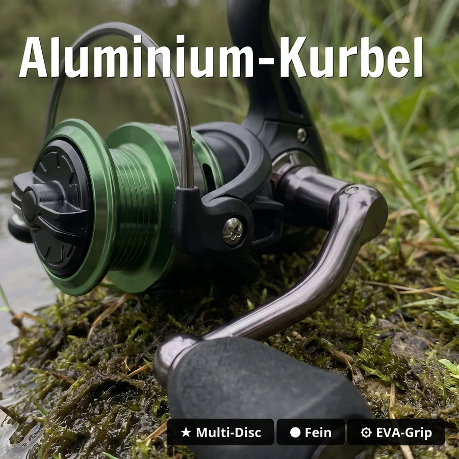 Zite Fishing Trout Reel 3000 Forellenrolle 3+1 Kugellager 2 Aluminiumspulen Angelrolle für Forellenangeln - Aluminium-Kurbel