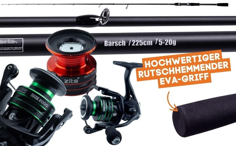 Zite Fishing Inzite Base Stick Perch 225cm 5–20g Barschrute mit Spinning Reel Base 2000 Angelrolle 5+1 - Detaillierte Übersicht