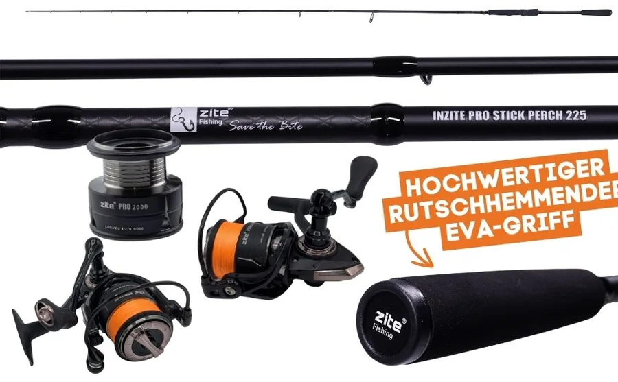 Zite Fishing Inzite Pro Stick Perch 225cm 5–20g Barschrute mit Spinning Reel Pro 2000 bespult Angelrolle 8+1 - Detaillierte Übersicht