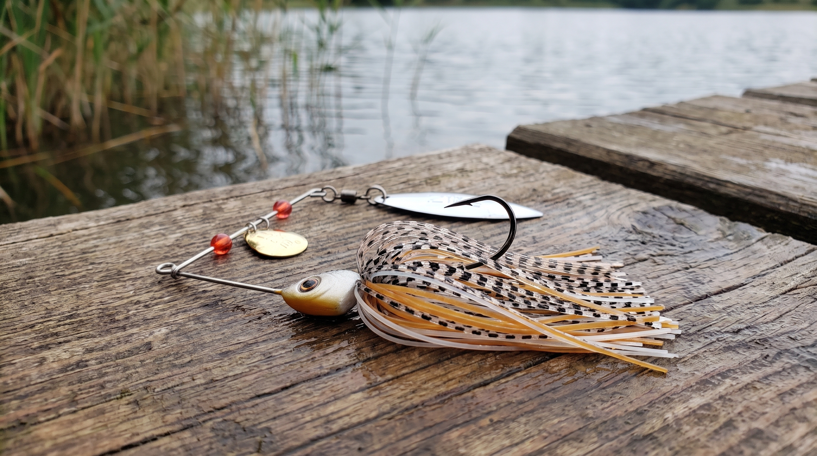 Inzite Rotator Spinnerbaits 16g – Haken 3/0 – Banana Peel – mit Doppelspinnerblatt & Fransen - Detaillierte Übersicht