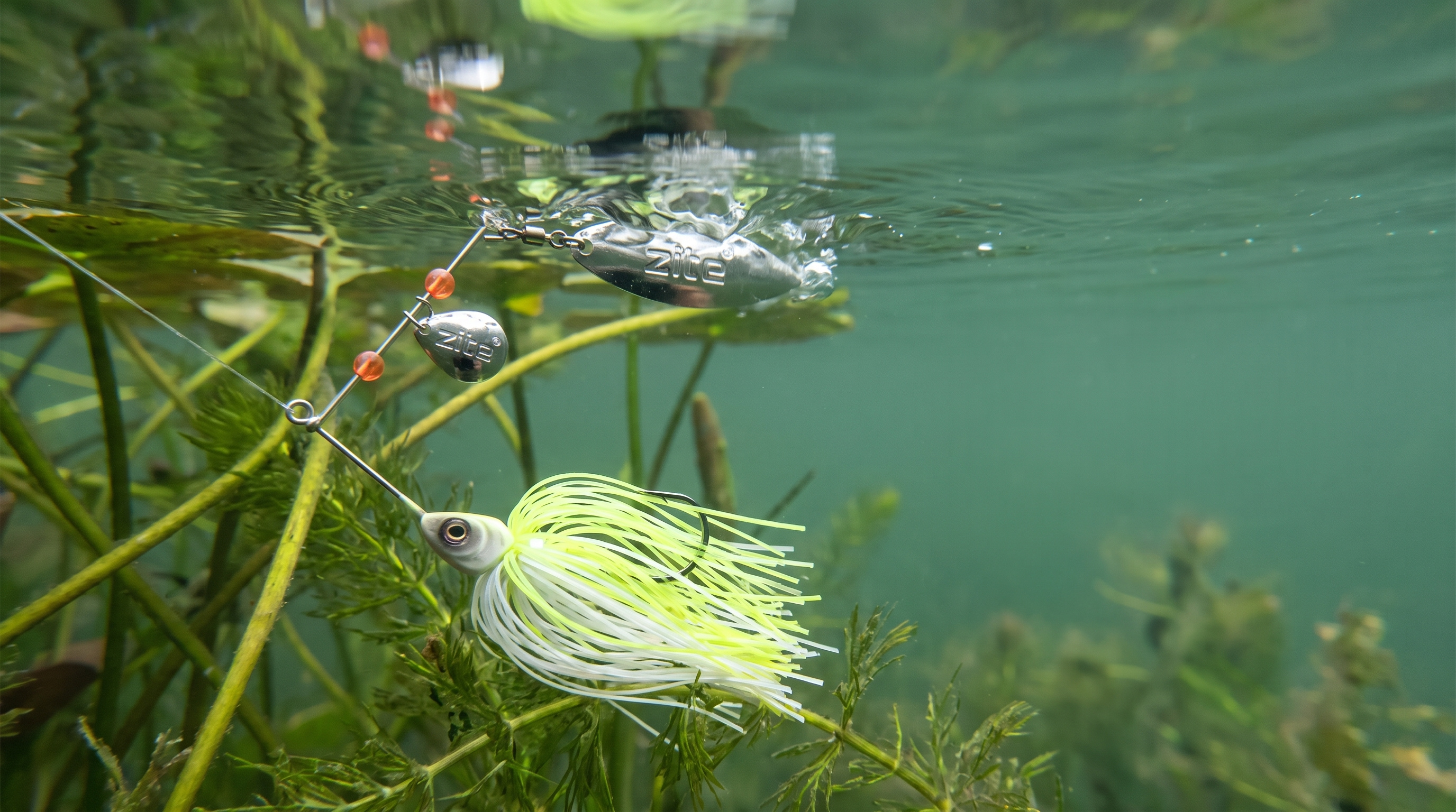 Inzite Rotator Spinnerbaits 16g – Haken 5/0 – Lemon Drop – mit Doppelspinnerblatt & Fransen - Wurzeln, Kanten, dichte Krautfelder