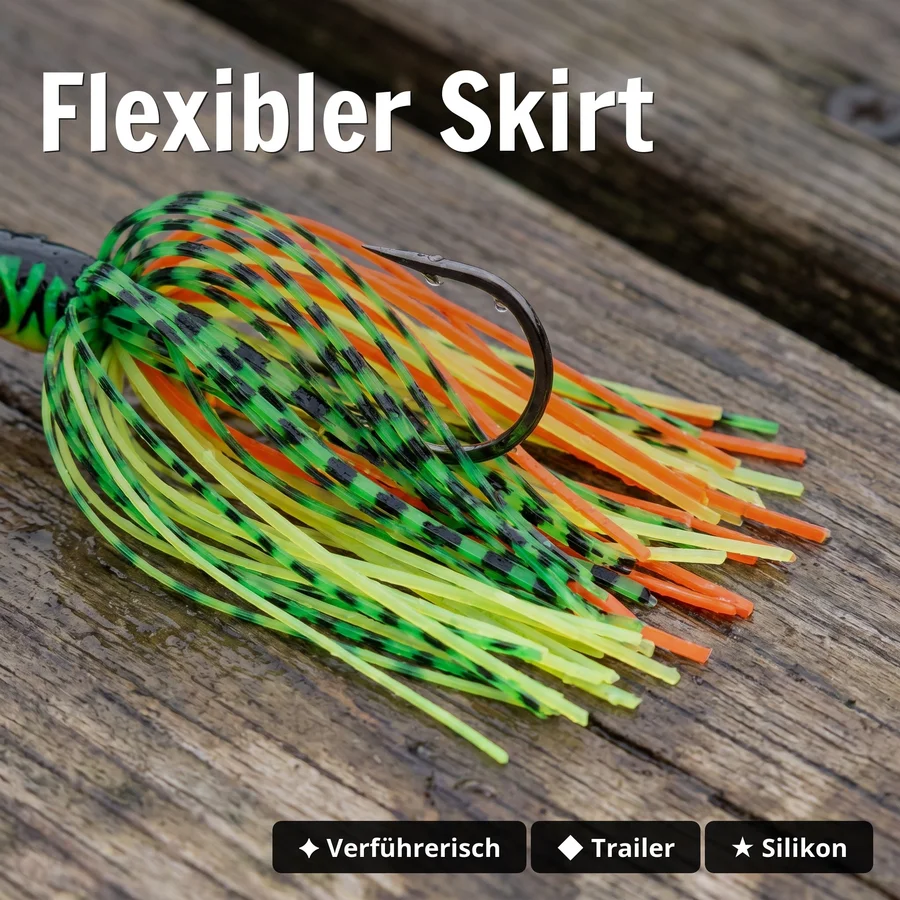 Inzite Blader Bladed Jig 10 g – Haken 3/0 – Tropic Punch – Starke Vibration & Trailerfähig - Flexibler Skirt