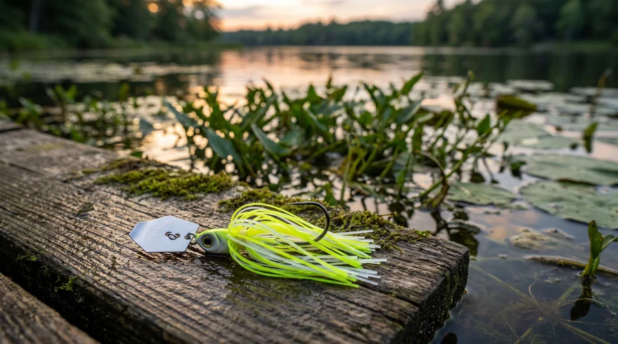 Inzite Blader Bladed Jig 10 g – Haken 3/0 – Lemon Drop – Starke Vibration & Trailerfähig - Meister über der Krautkante