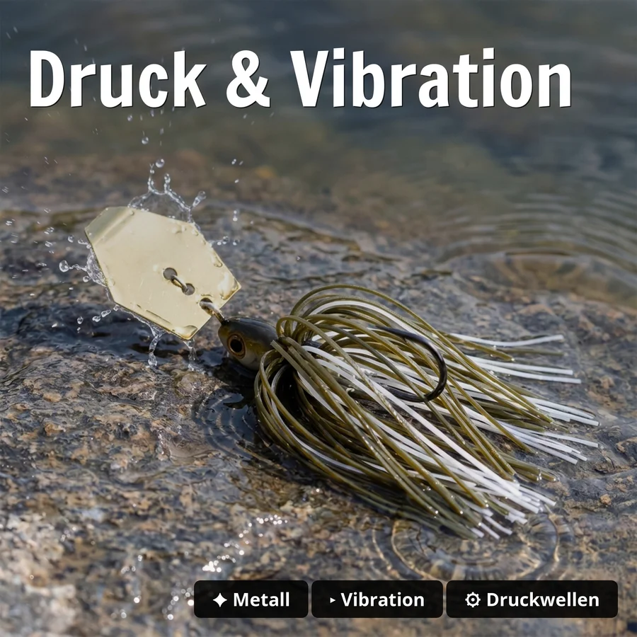 Inzite Blader Bladed Jig 10 g – Haken 3/0 – Golden Coconut – Starke Vibration & Trailerfähig - Druck & Vibration