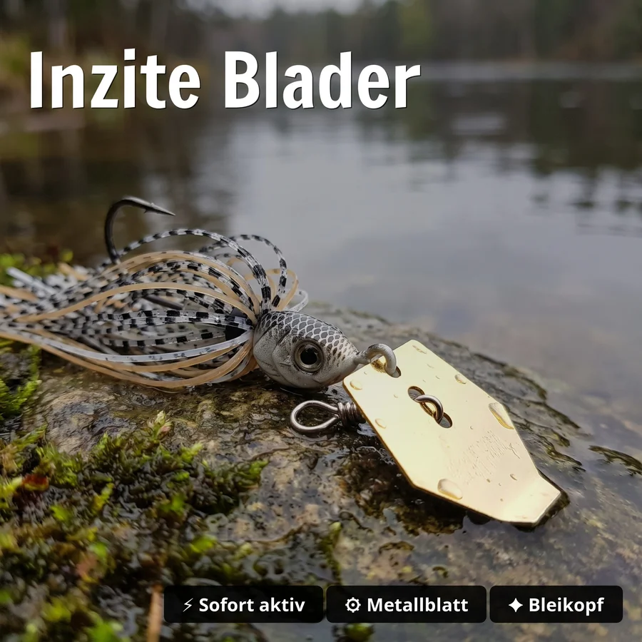 Inzite Blader Bladed Jig 10 g – Haken 3/0 – Banana Peel – Starke Vibration & Trailerfähig - Inzite Blader
