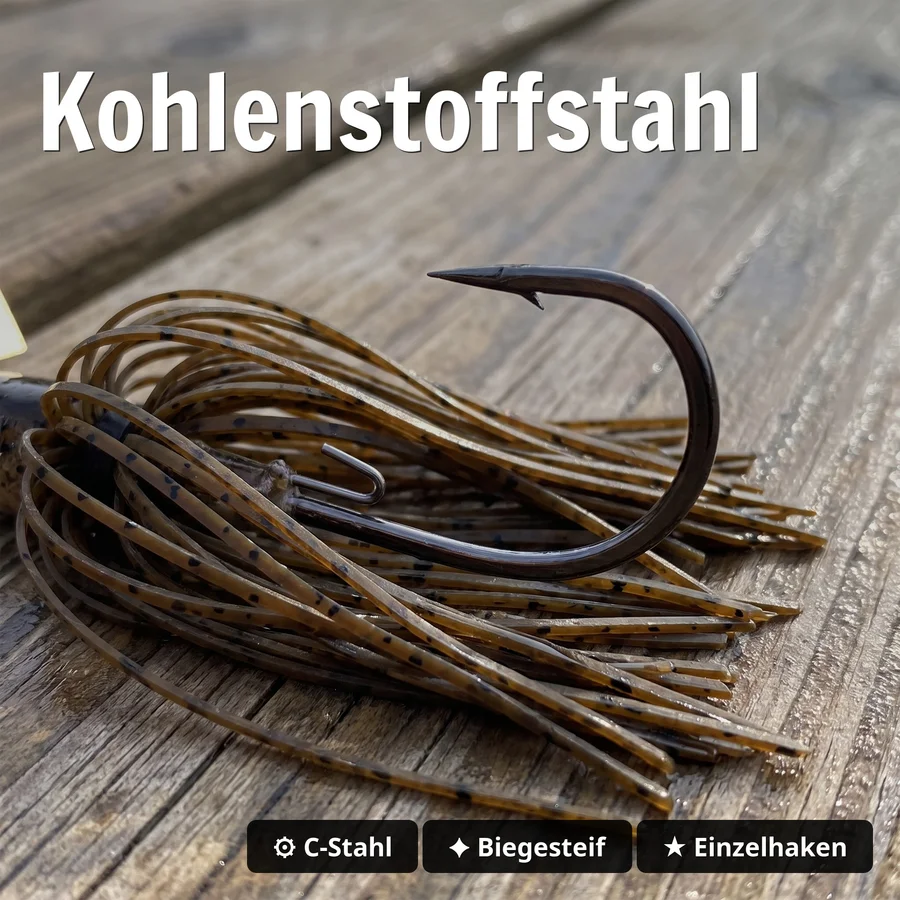 Inzite Blader Bladed Jig 10 g – Haken 3/0 – Chestnut Bite – Starke Vibration & Trailerfähig - Kohlenstoffstahl