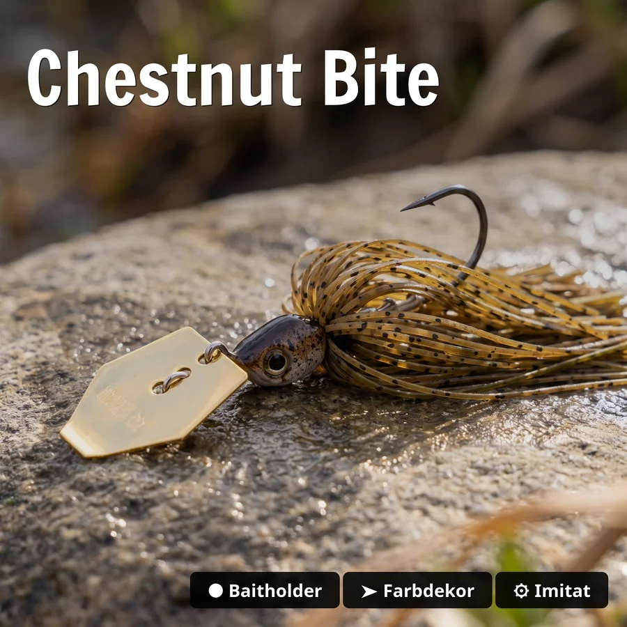 Inzite Blader Bladed Jig 10 g – Haken 3/0 – Chestnut Bite – Starke Vibration & Trailerfähig - Chestnut Bite