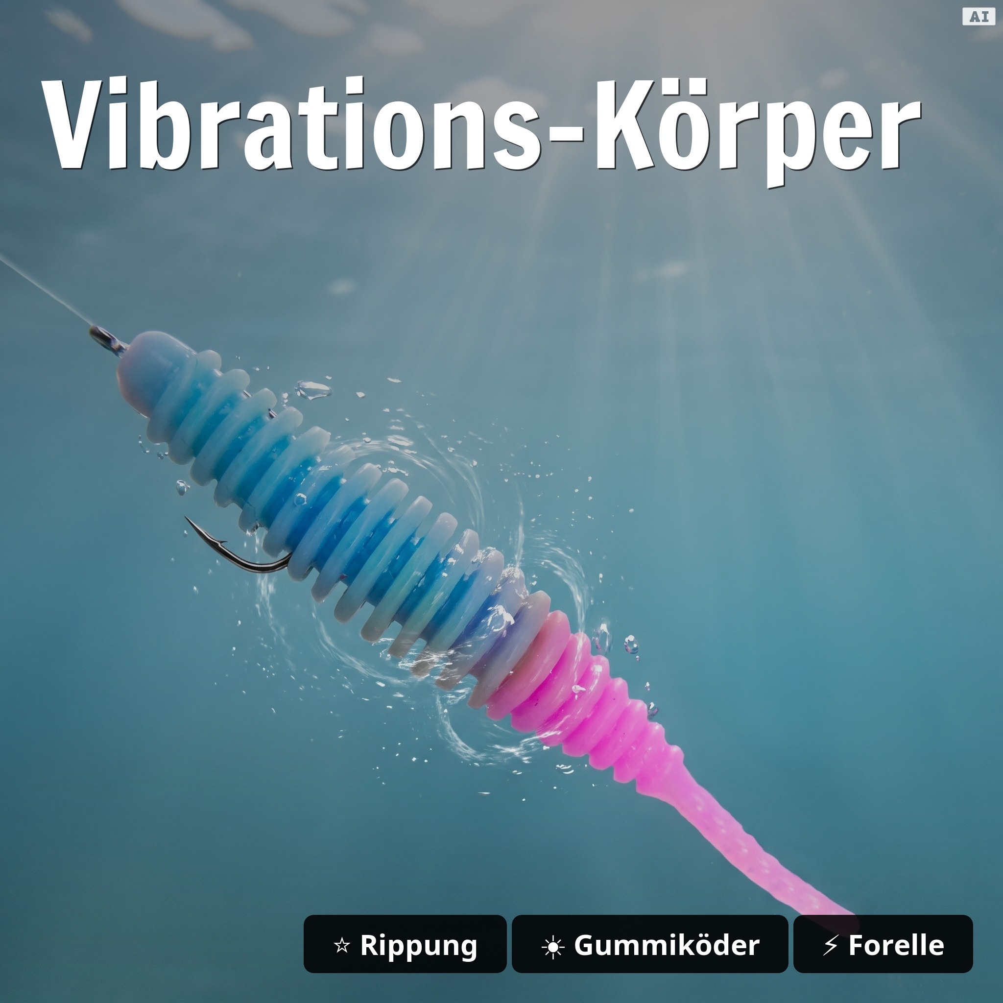 Wiggle Worm Sweet Orange Knoblauch 5,5 cm – Forellenköder mit Aroma, 10 Stück Gummiköder - Vibrations-Körper