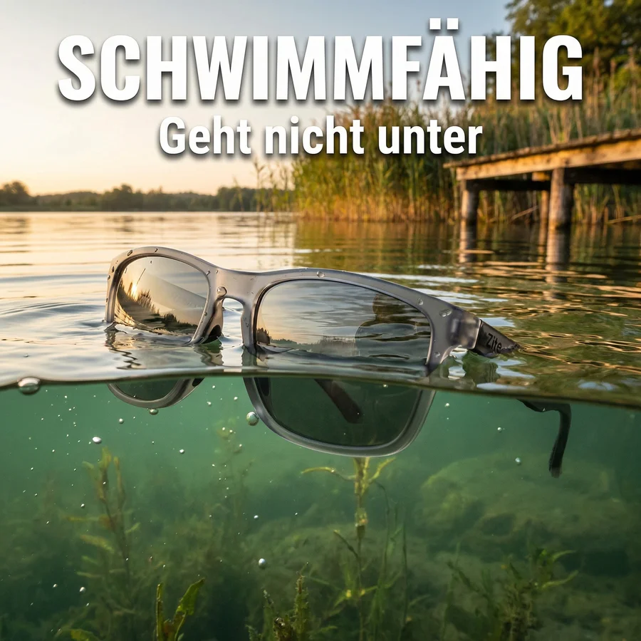 Zite Fishing Polarisationsbrille Culo – Silber verspiegelt mit UV400-Schutz, schwimmfähig & Hardcase - Schwimmfähiges Lifestyle-Design