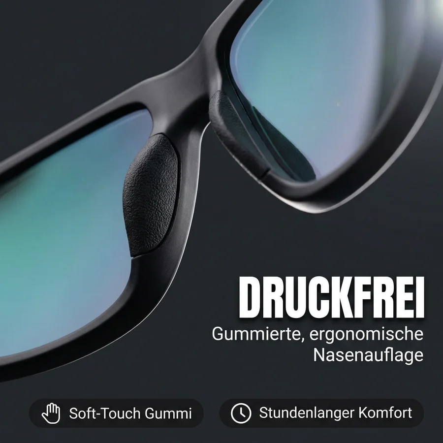 Zite Fishing Polarisationsbrille Orus – Blaugrün verspiegelt mit UV400-Schutz, schwimmfähig & Hardcase - Gummierte, ergonomische Nasenauflage