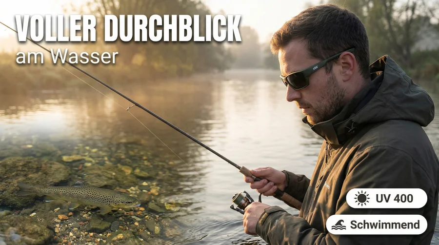 Zite Fishing Polarisationsbrille Orus – Braun mit UV400-Schutz, schwimmfähig & Hardcase - Voller Durchblick am Wasser