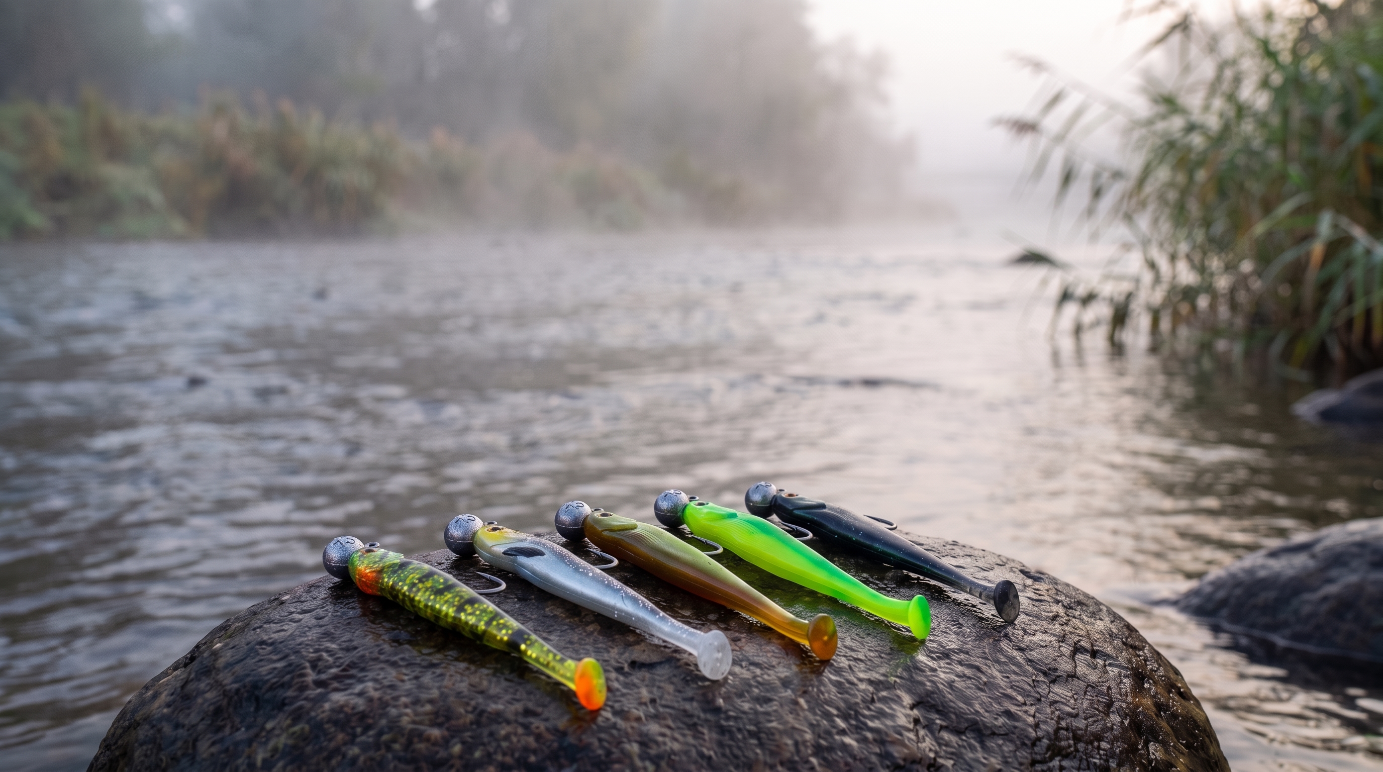 Zite Fishing Inzite Shad Set – 5 fertig montierte Gummifische 12cm mit Mustad Jighaken 5/0, für Zander & Barsch, UV-Farb - Detaillierte Übersicht
