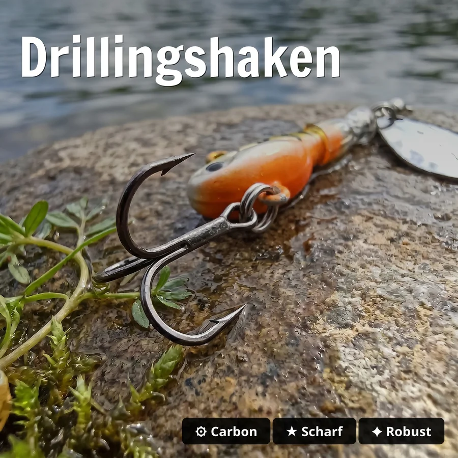 Zite Fishing Jigspinner Set Neon S 5g – 5 Farben für Barsch & Forelle inkl. Tackle-Box - Drillingshaken