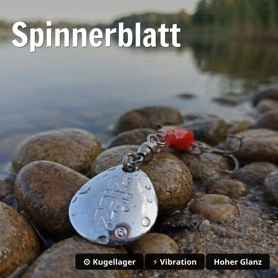 Zite Fishing Jigspinner Set Neon S 5g – 5 Farben für Barsch & Forelle inkl. Tackle-Box - Spinnerblatt