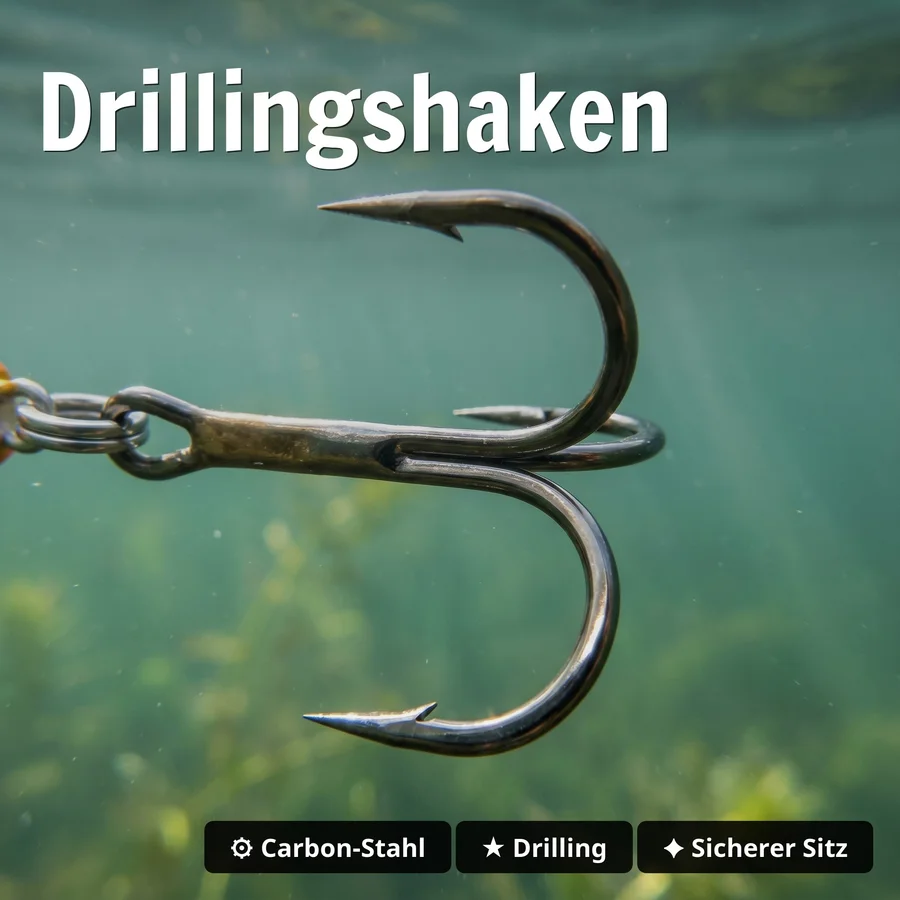 Zite Fishing Jigspinner Set Neon M 5g – 5 Spin-Jigs im Ultralight-Set mit Tackle-Box - Drillingshaken
