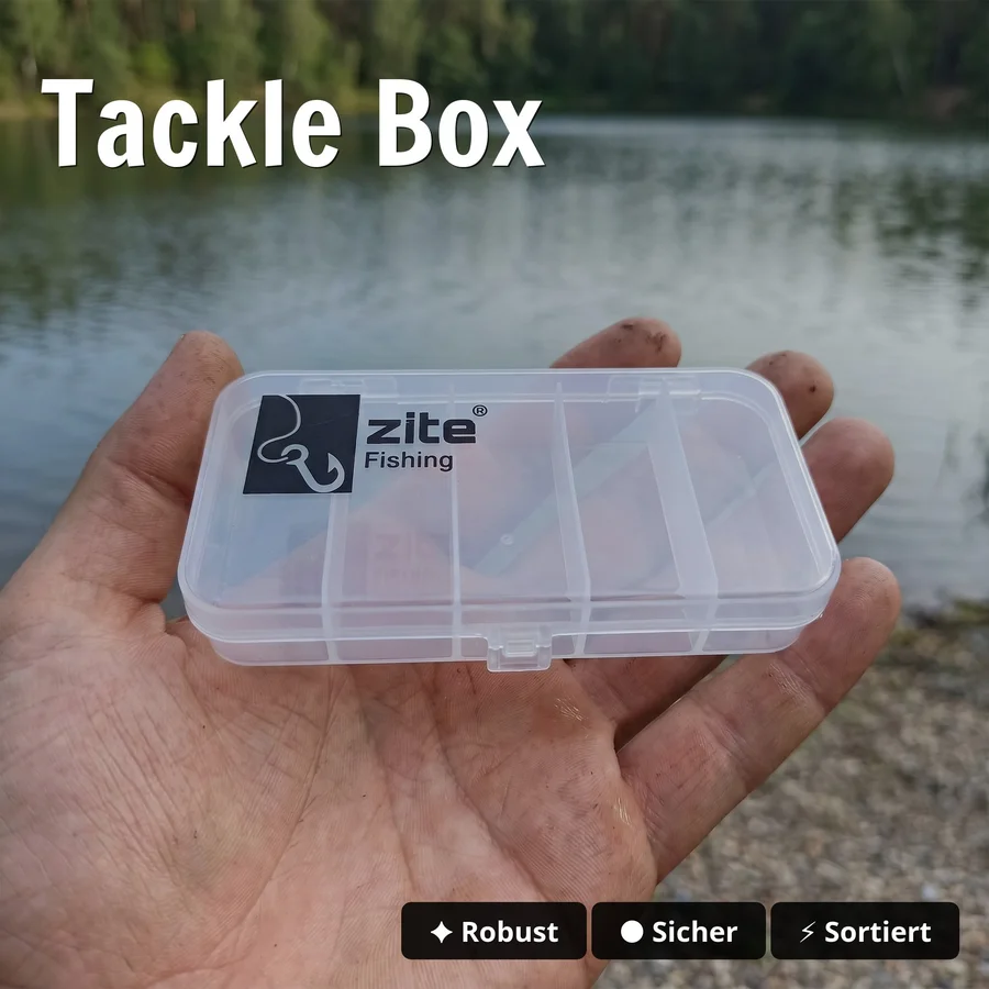 Zite Fishing Jigspinner Set Neon M 15g – 5 Köder im Set mit Köderbox - Tackle Box