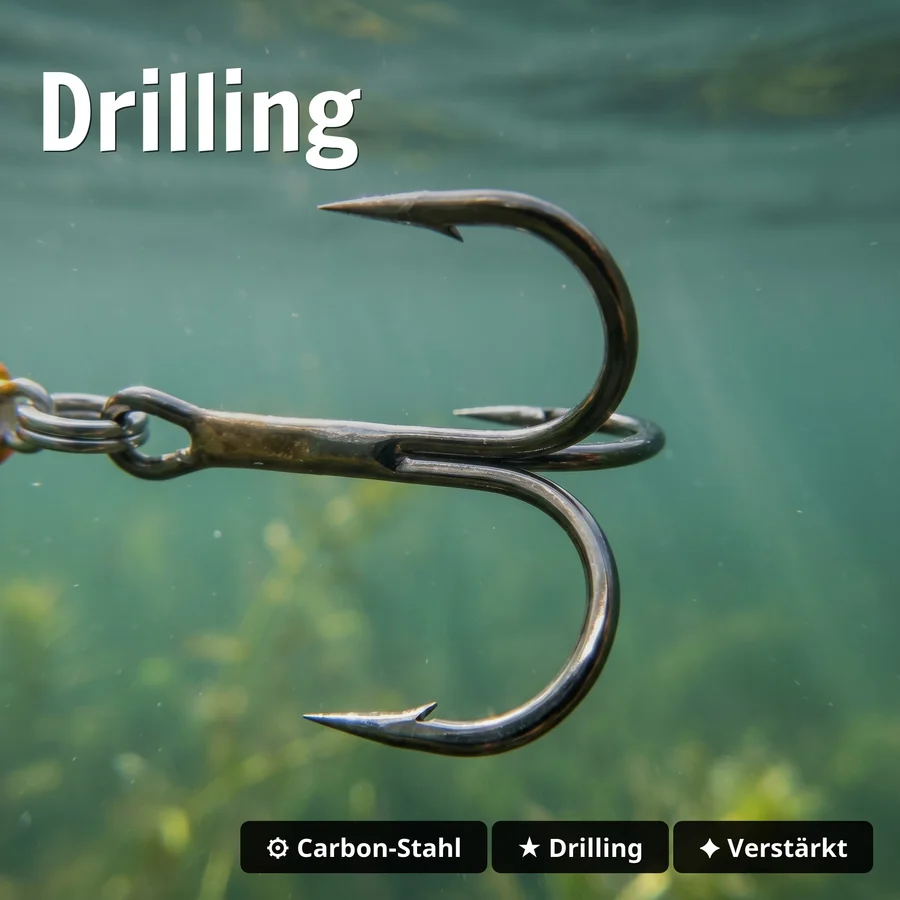 Zite Fishing Jigspinner Set Neon L 20g – 5 Köder in Neonfarben für Zander & Hecht - Drilling