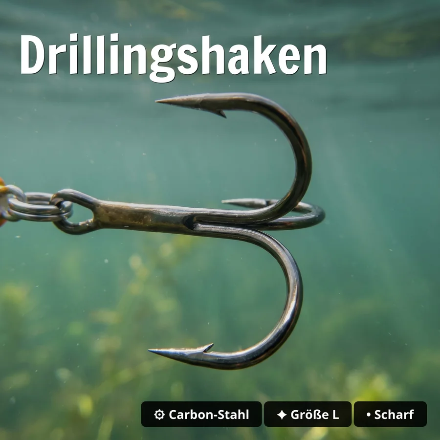 Zite Fishing Jigspinner Set Neon L 10g – 5 Neonfarben Barsch Zander Hecht Tackle-Box - Drillingshaken