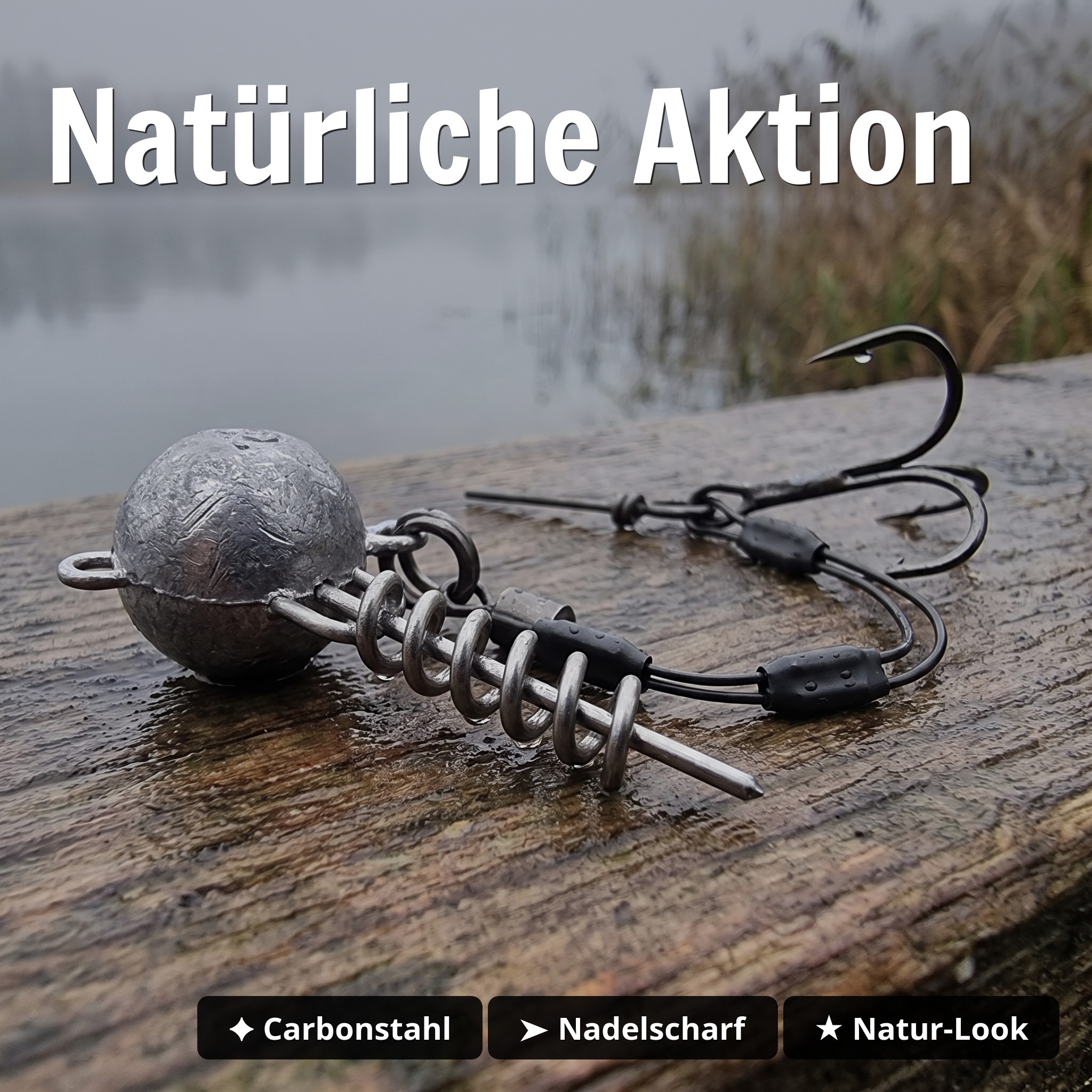 Zite Fishing Hecht-System Single Hook Natur 5g - ideal für Hechtköder 12-15 cm - Natürliche Aktion