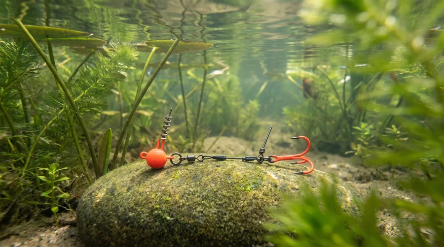 Zite Fishing Hecht-System Single Hook UV-Aktiv 15g - ideal für Hechtköder 12-15 cm - Ideal für Kraut und Tiefe