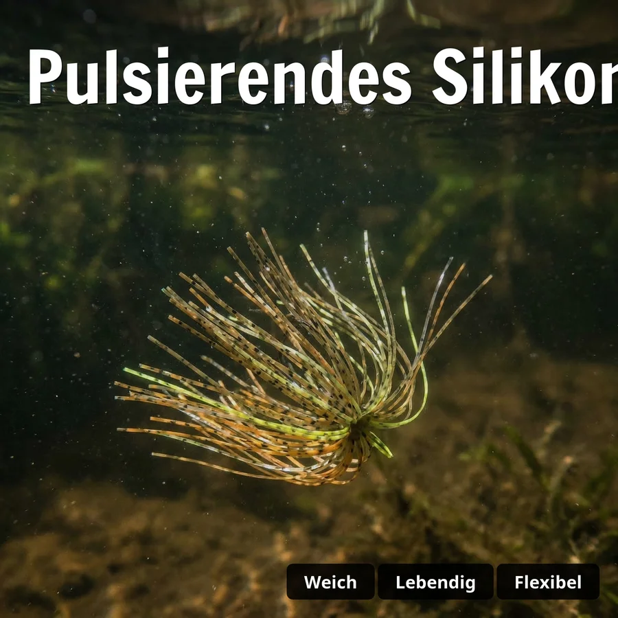 Zite Fishing Skirts Sortiment 5 Stück – Silikon Jig Skirts für Barsch & Zander - Pulsierendes Silikon