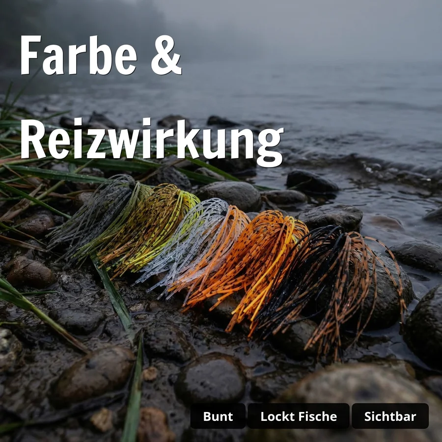 Zite Fishing Skirts Sortiment 5 Stück – Silikon Jig Skirts für Barsch & Zander - Farbe & Reizwirkung