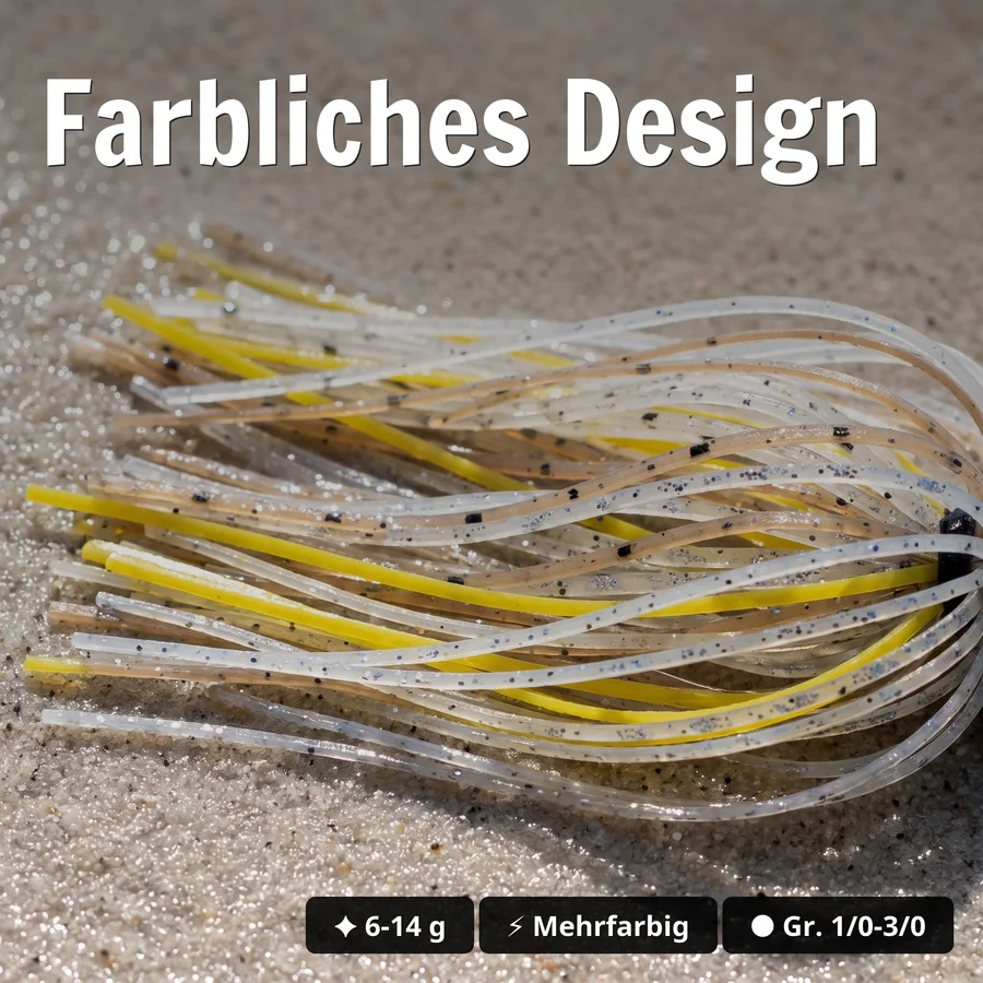Inzite Skrrt Sortiment 6-14g Skirt Jigs mit Weedguard Fransen Köder für Barsch und Zander Zite Fishing - Farbliches Design