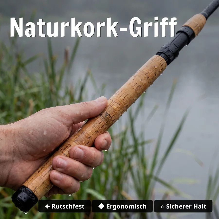 Tele Trout 3 für 2 - Carbon 330cm Forellenrute 3 STK Allround 10-40g Teleskoprute - Naturkork-Griff