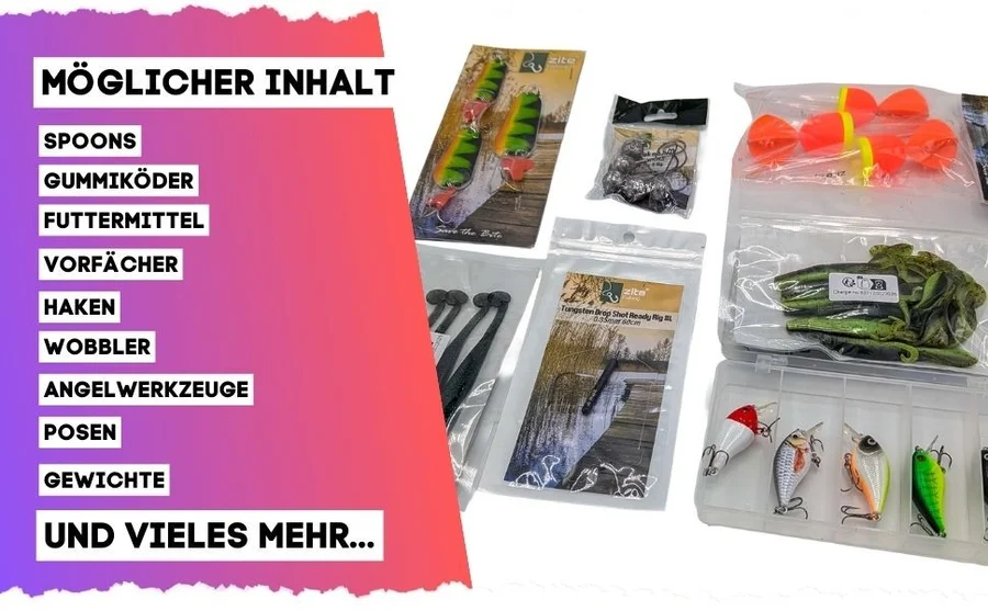 Wundertüte Raubfisch XL – Raubfisch Angelzubehör Überraschungsbox Anglergeschenk - Detaillierte Übersicht
