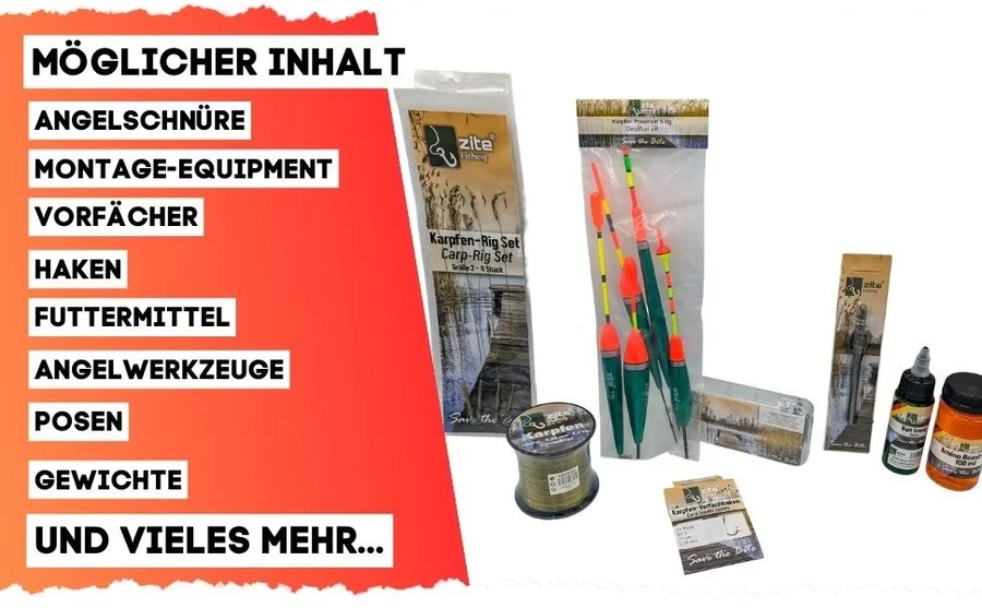 Zite Fishing Wundertüte Karpfen – Karpfen Angelzubehör Überraschungsbox Anglergeschenk - Detaillierte Übersicht