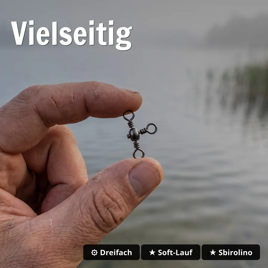 Zite Fishing Kreuzwirbel Größe 6# – 15 Stück Dreifachwirbel für Grundangeln & Dropshot-Montagen - Vielseitig