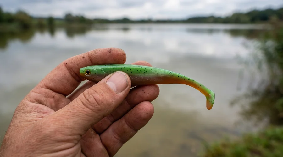 Inzite Shad Green Tomato 15,5 cm – Gummifisch für Zander & Hecht 4 Stück - Hecht- und Zander-Profi