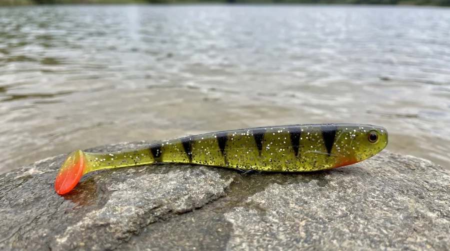 Inzite Shad Lightning Perch 15,5 cm Gummifisch 4 Stück – UV-aktiv für Zander & Hecht - Detaillierte Übersicht