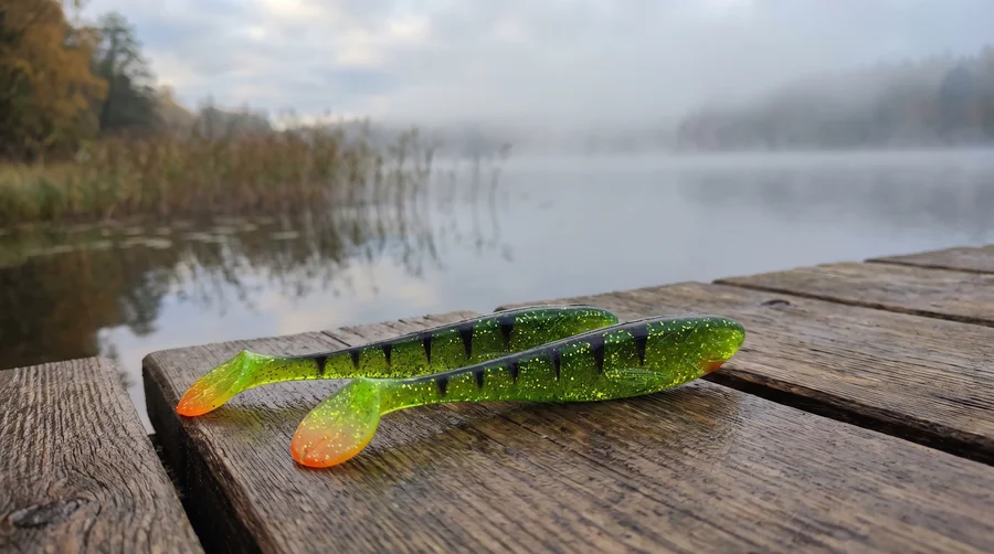 Zite Fishing XL Inzite Flanker Gummifisch Lightning Perch 23,5 cm - Großhecht Köder im 2er Pack - Einsatz auf Großhecht