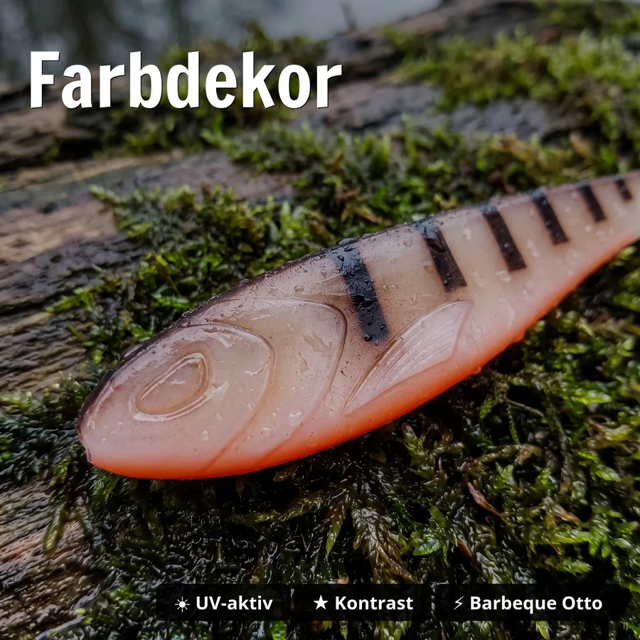 Zite Fishing XL Inzite Flanker Gummifisch Barbeque Otto 23,5 cm – Großhecht Köder im 2er Pack - Farbdekor