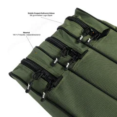 Zite Fishing XXL Rutentasche 190 cm Rutentasche 3 Fächer Brandungsruten & Karpfenruten - Gummierte Doppel-Zipper mit Logo