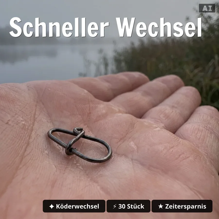 Zite Fishing Egg Snaps Gr. 0# – 30 Stück Karabinerhaken 12 kg Tragkraft für Spinnfischen auf Barsch, Zander & Hecht - Schneller Wechsel