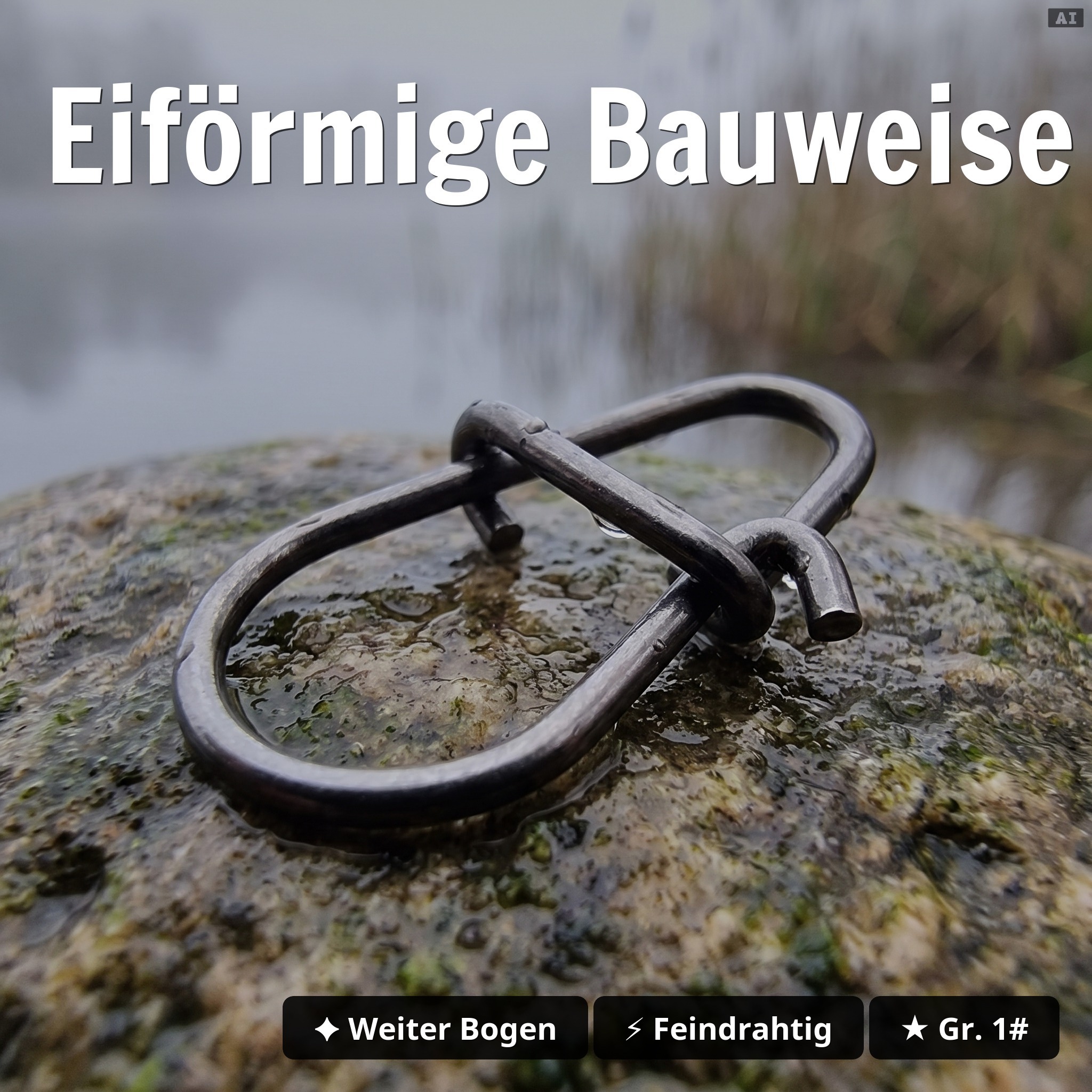 Zite Fishing Egg Snaps Gr. 1# – 18 kg Tragkraft, 30 Stück Karabinerhaken für Spinnfischen auf Hecht, Zander & Barsch - Eiförmige Bauweise