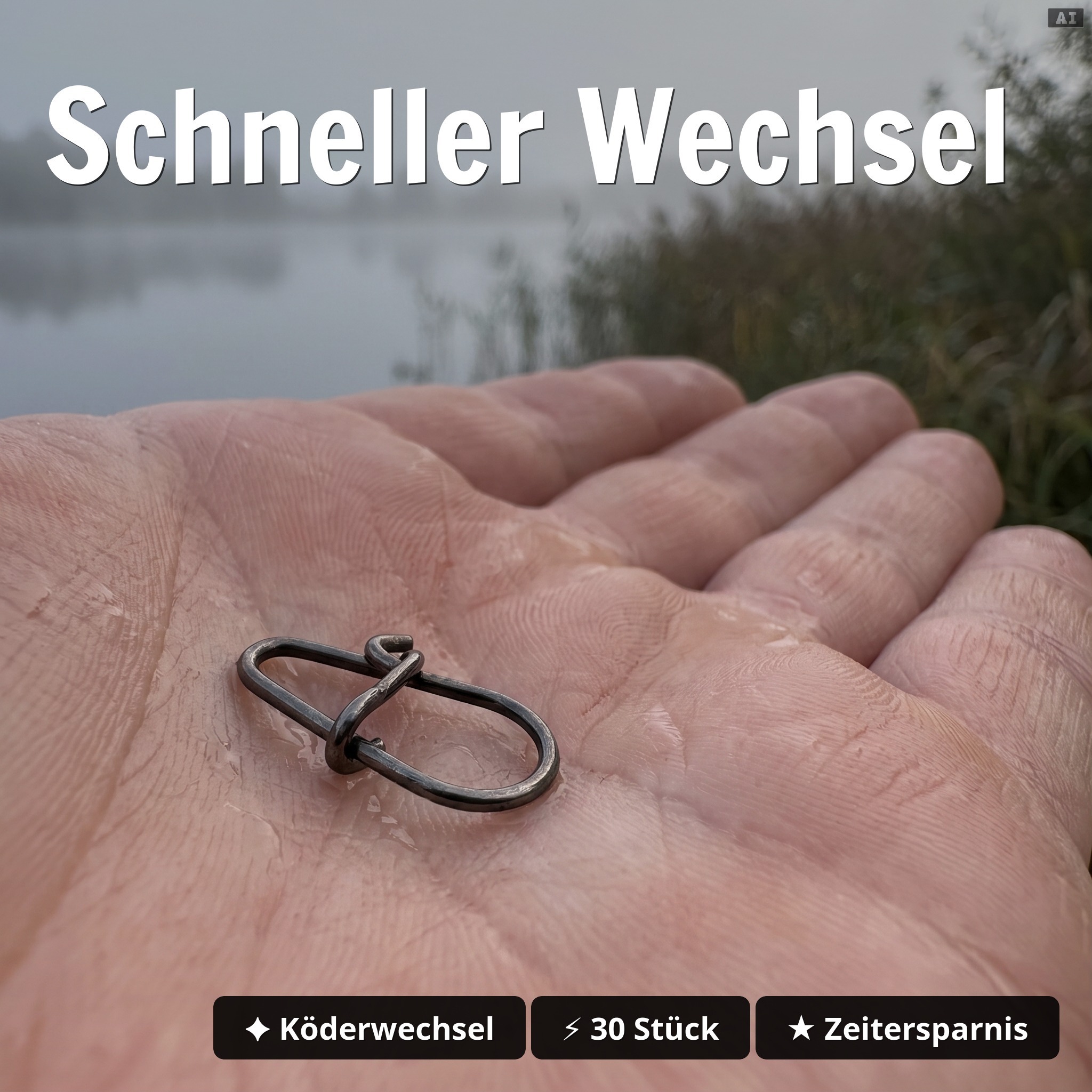 Zite Fishing Egg Snaps Gr. 2# – 25 kg Tragkraft, 30 Stück Schnellverschluss-Karabiner für Spinnfischen auf Hecht, Zander - Schneller Wechsel